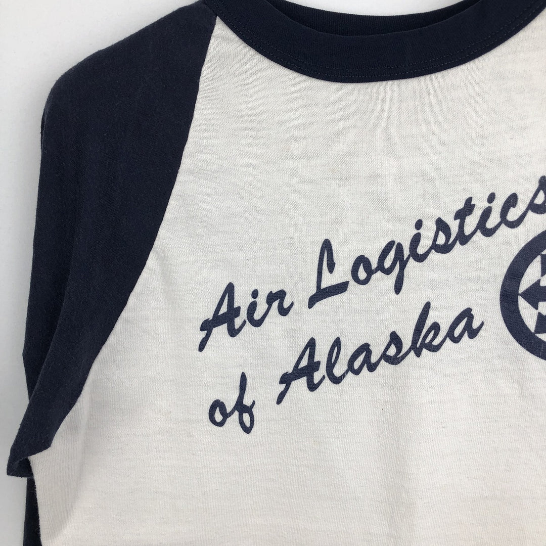 1970'S Vintage 7/8 Sleeve Raglan T-Shirt (Men's Size M equivalent) unclear navy blue type Vintage Second Hand