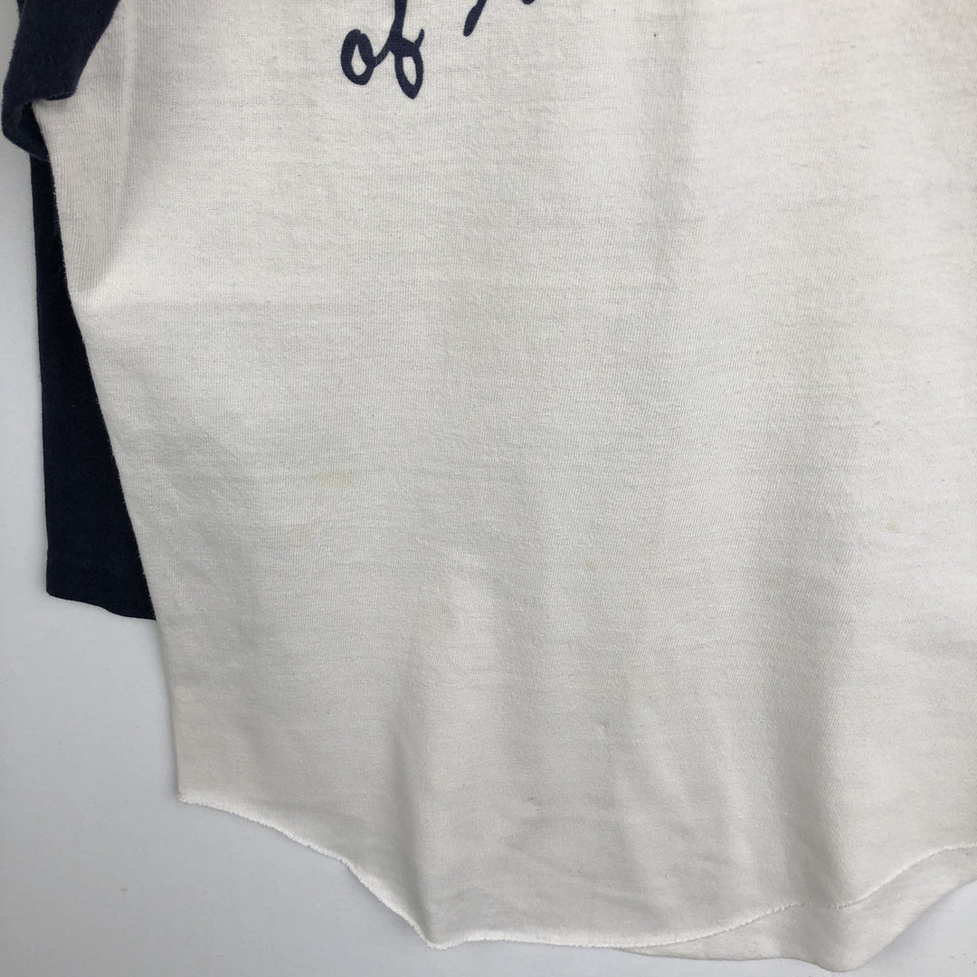 1970'S Vintage 7/8 Sleeve Raglan T-Shirt (Men's Size M equivalent) unclear navy blue type Vintage Second Hand