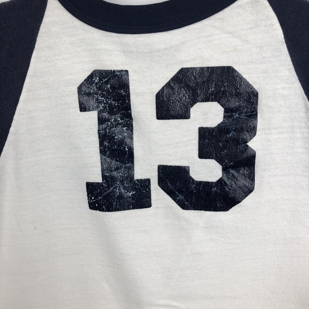 1970'S Vintage 7/8 Sleeve Raglan T-Shirt (Men's Size M equivalent) unclear navy blue type Vintage Second Hand