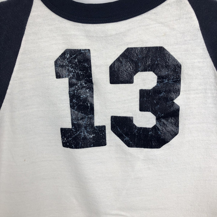1970'S Vintage 7/8 Sleeve Raglan T-Shirt (Men's Size M equivalent) unclear navy blue type Vintage Second Hand