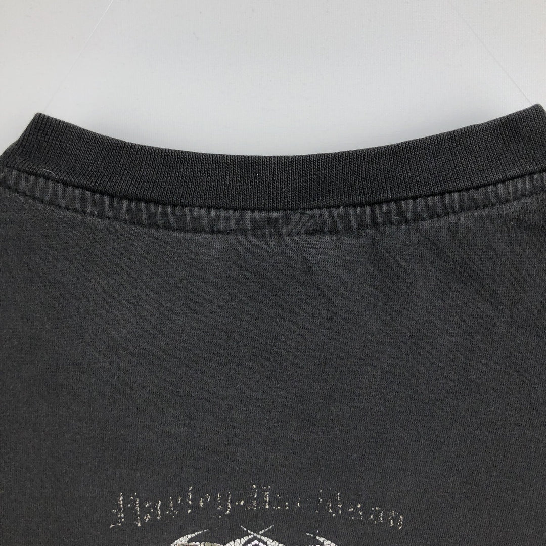 Harley-Davidson Motorcycle Long Sleeve T-Shirt, Men's Size Medium cotton black type Vintage Second Hand