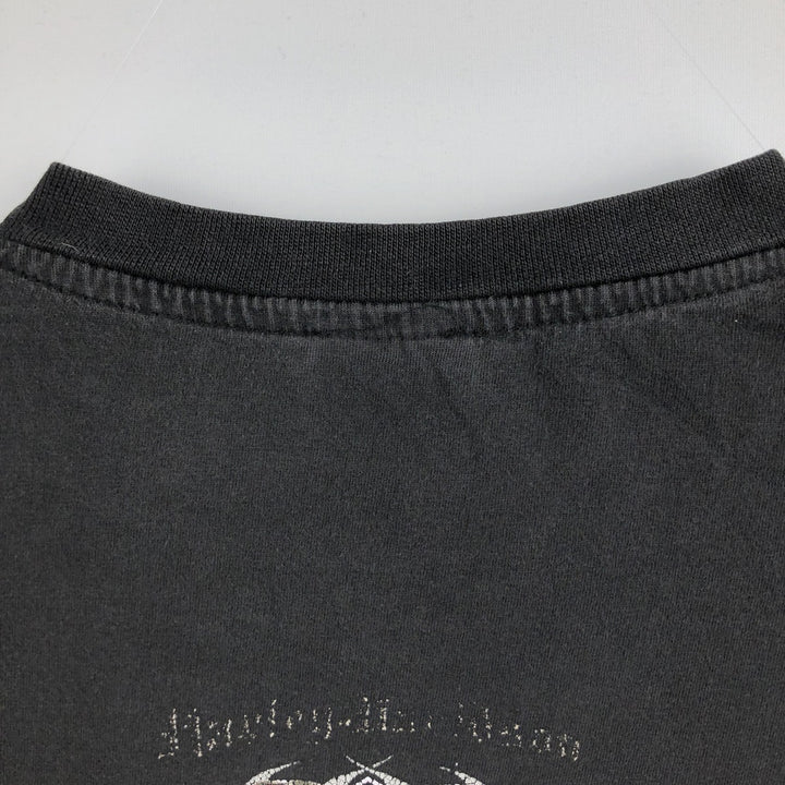 Harley-Davidson Motorcycle Long Sleeve T-Shirt, Men's Size Medium cotton black type Vintage Second Hand