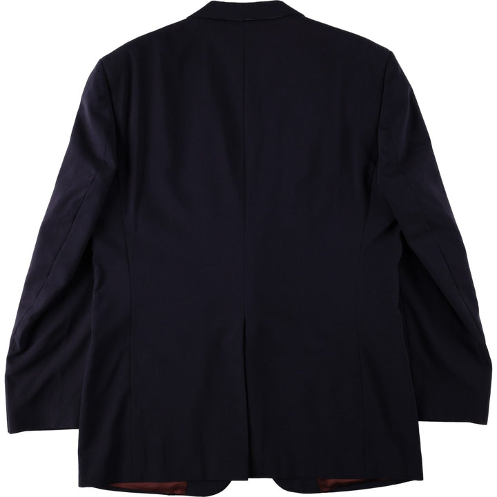Plain navy blazer, tailored jacket, size XL (equivalent to men's XL), lightweight, center vent, gold buttons, fully lined, with shoulder pads. wool navy blue type Vintage Second Hand