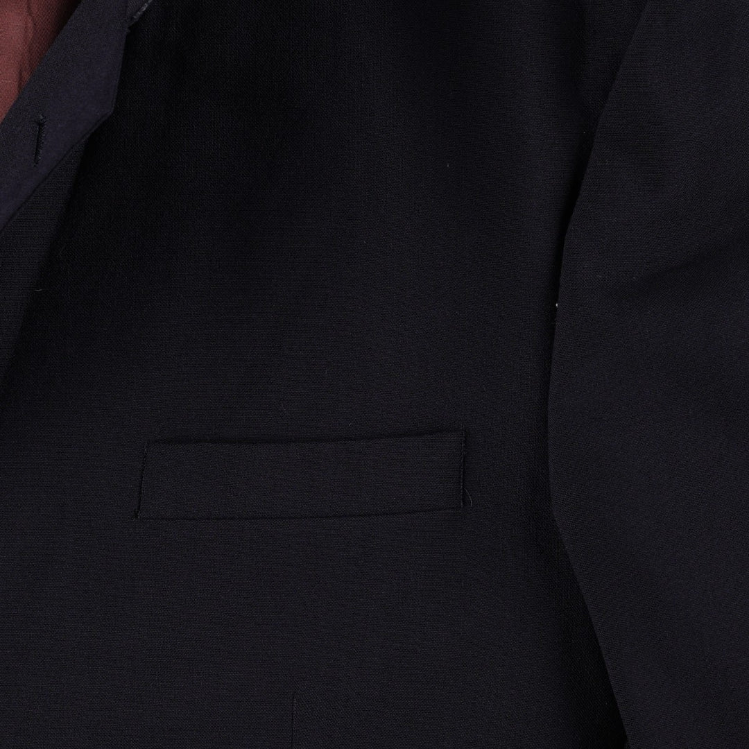 Plain navy blazer, tailored jacket, size XL (equivalent to men's XL), lightweight, center vent, gold buttons, fully lined, with shoulder pads. wool navy blue type Vintage Second Hand