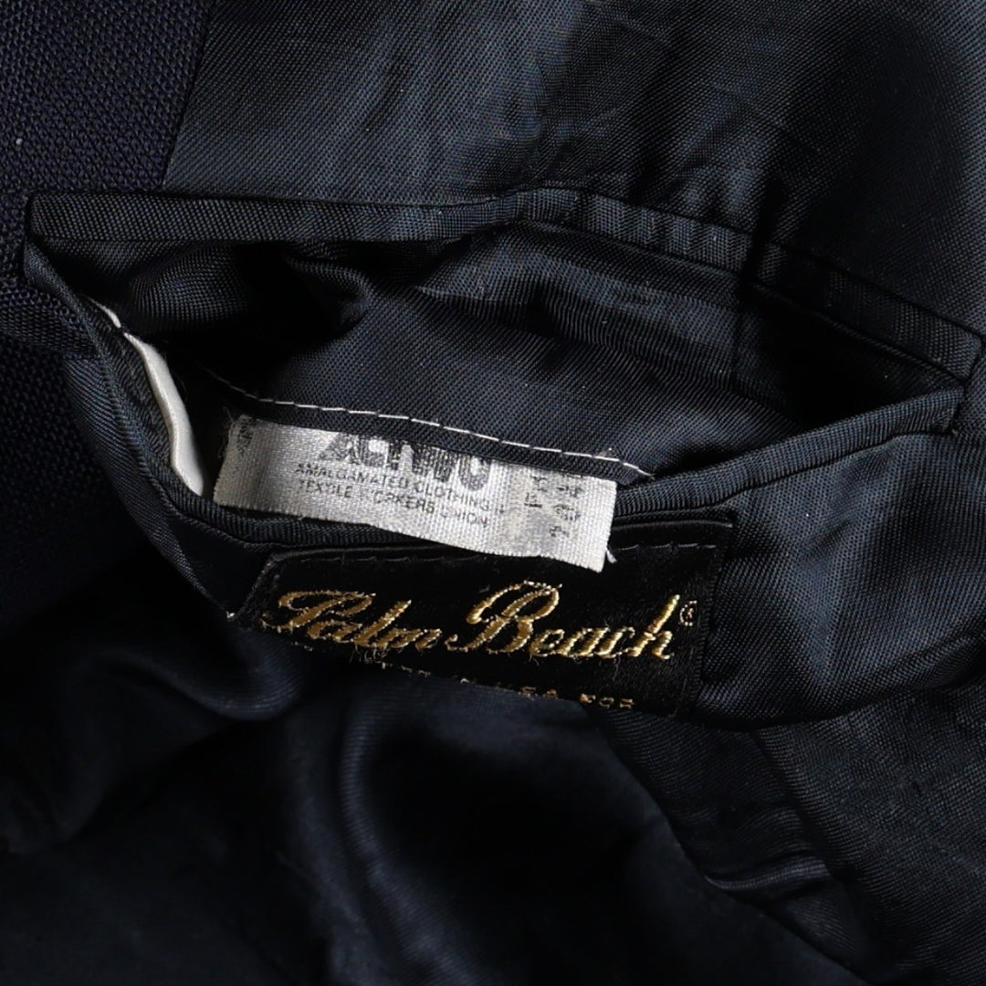 Palm Beach Navy Blazer Tailored Jacket, Men's Size L (approx.) unclear navy blue type Vintage Second Hand