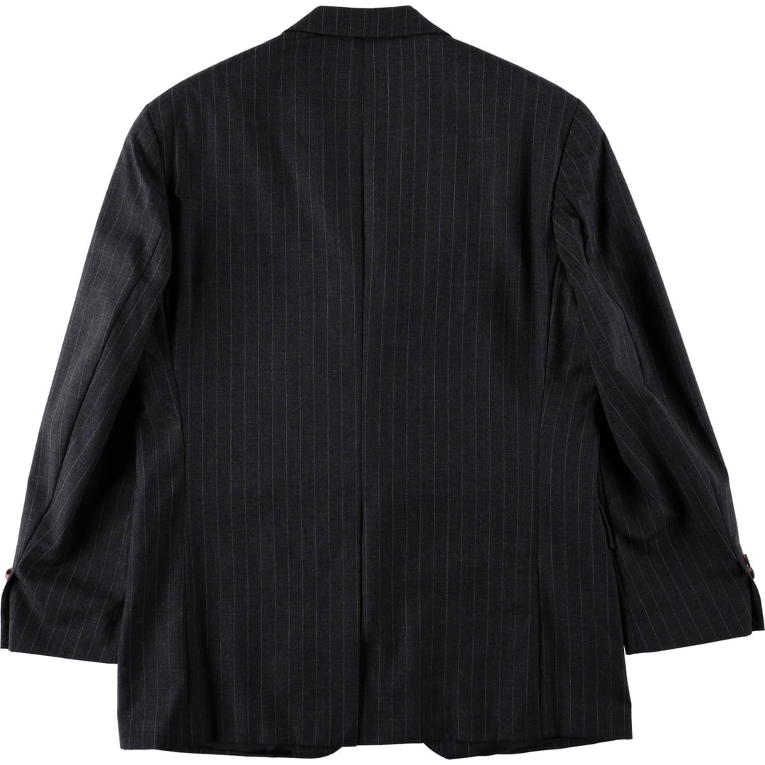 Ralph Lauren POLO UNIVERSITY CLUB Stripe Pattern Wool Tailored Jacket, Made in Canada, Men's Size L (approx.) wool Charcoal Vintage Second Hand