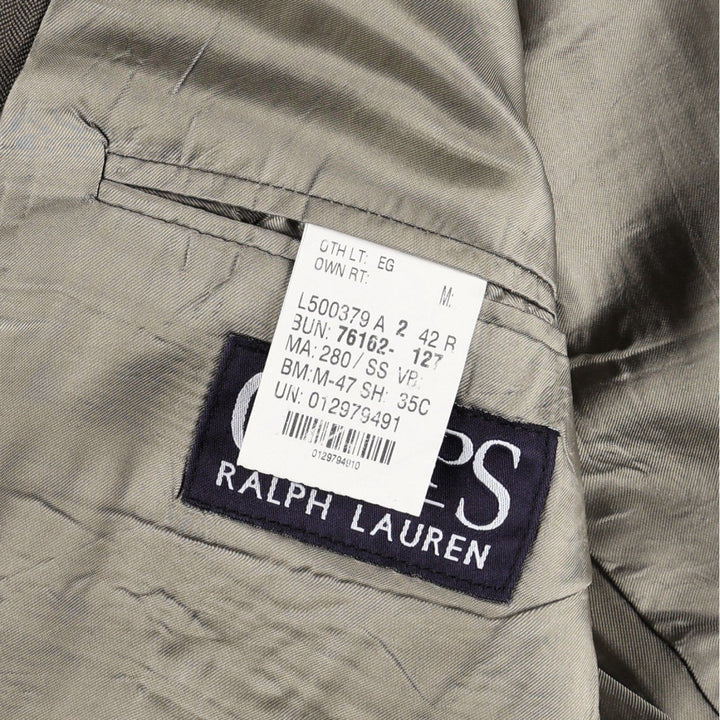 Ralph Lauren Chaps wool tailored jacket, made in Canada, men's size L wool Khaki type Vintage Second Hand