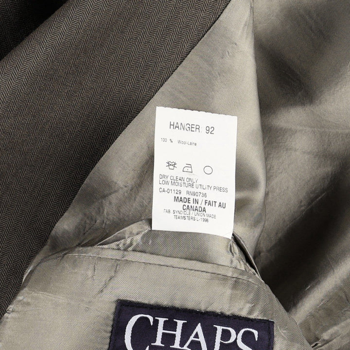 Ralph Lauren Chaps wool tailored jacket, made in Canada, men's size L wool Khaki type Vintage Second Hand