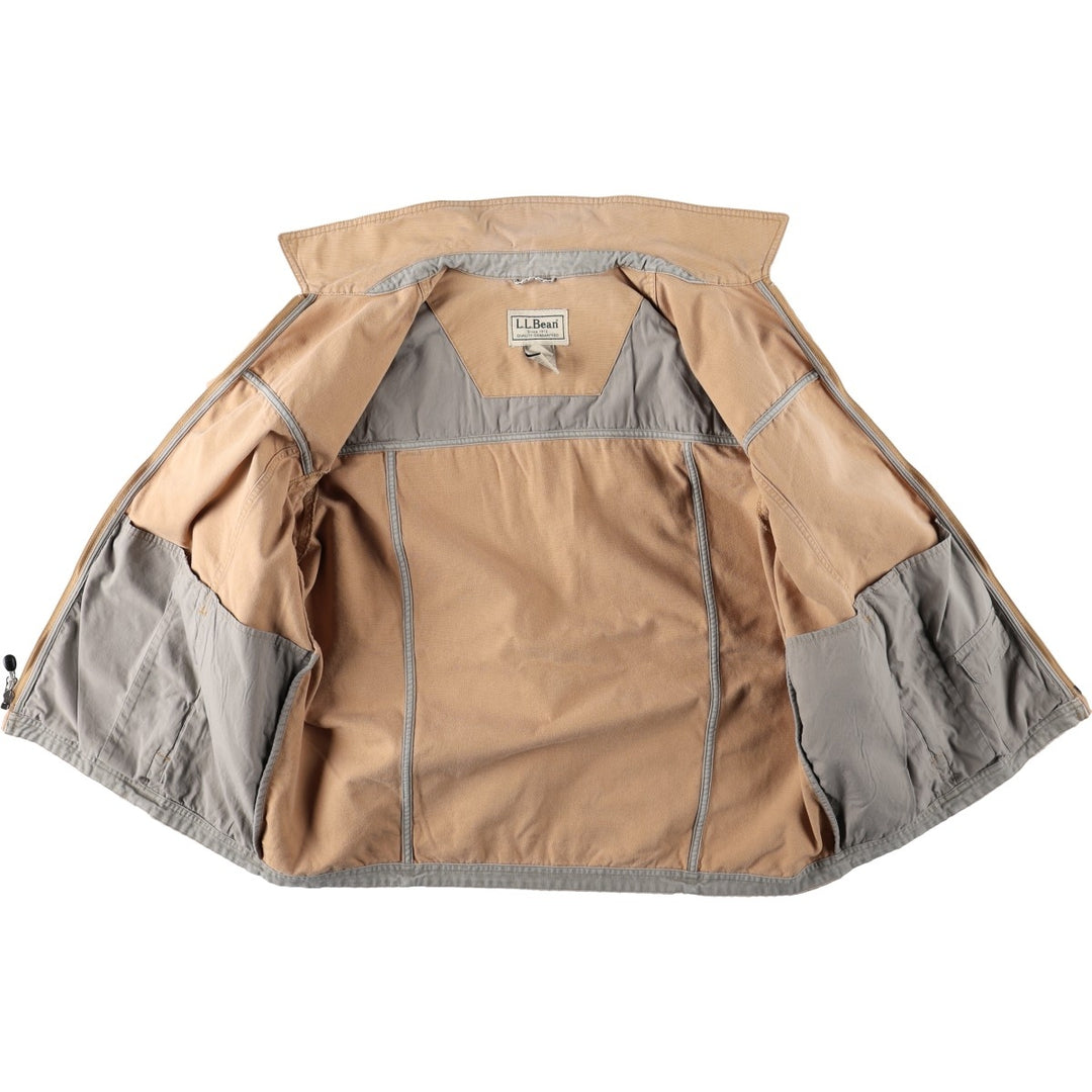 2000'S LLBean Collared Duck Cotton Jacket, Men's Size XL (approx.) cotton Khaki type beige Vintage Second Hand