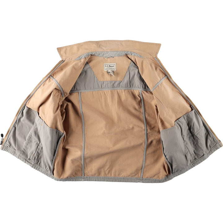 2000'S LLBean Collared Duck Cotton Jacket, Men's Size XL (approx.) cotton Khaki type beige Vintage Second Hand