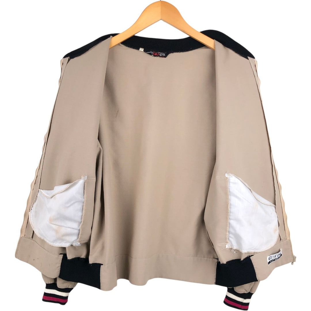 VANS STYLE Blouson, Men's Size M (approx.), Vintage Rayon beige type brown Vintage Second Hand