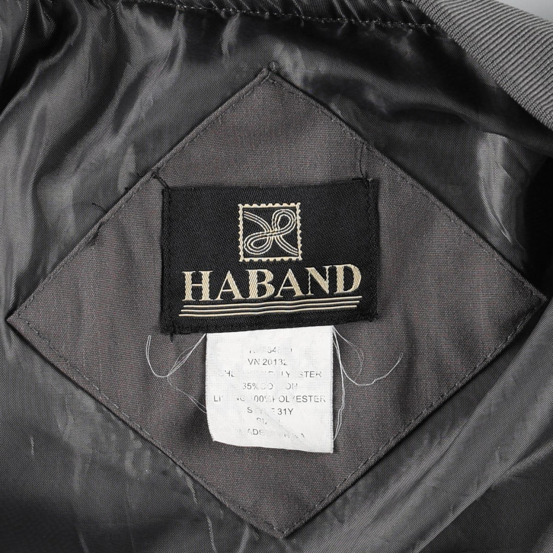 90s~00'S HABAND Derby Jacket Cup Shoulder Jacket Men's XL unclear Charcoal Vintage Second Hand