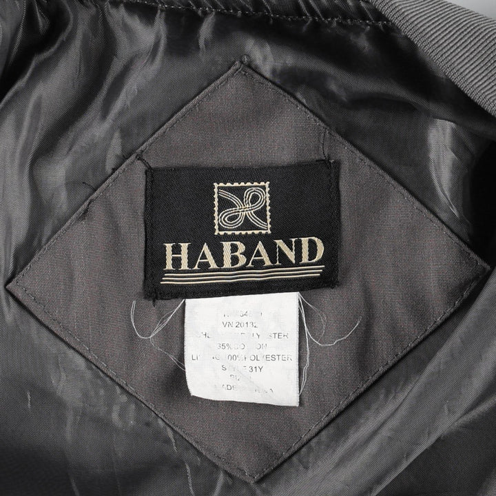 90s~00'S HABAND Derby Jacket Cup Shoulder Jacket Men's XL unclear Charcoal Vintage Second Hand
