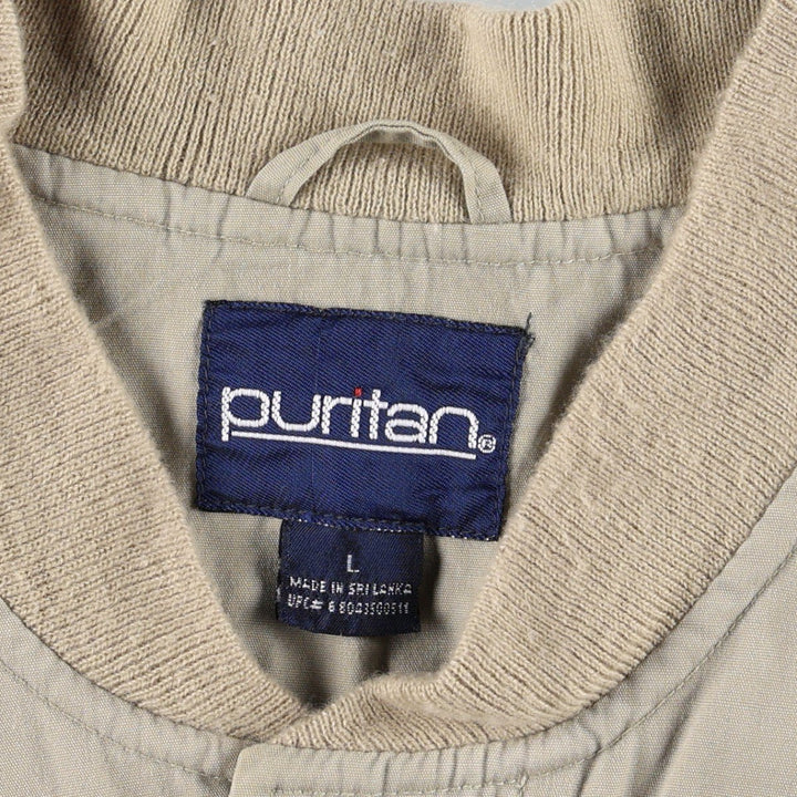 90'S PURITAN Derby Jacket Cup Shoulder Jacket Men's Size L (Equivalent) Vintage cotton Beige type Vintage Second Hand