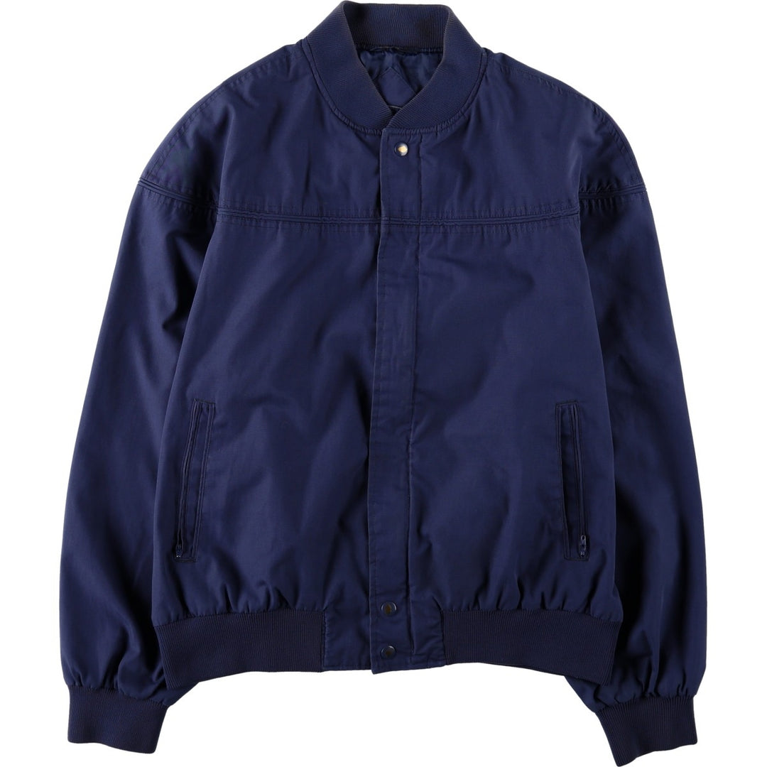 80s-90'S KNIGHTS BRIDGE Derby Jacket Cup Shoulder Jacket Men's XL equivalent polyester navy blue type Vintage Second Hand