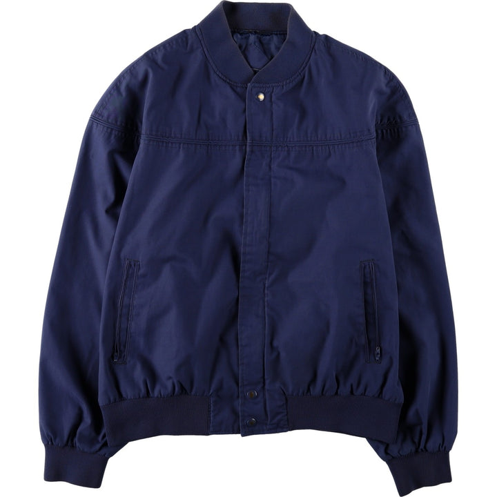 80s-90'S KNIGHTS BRIDGE Derby Jacket Cup Shoulder Jacket Men's XL equivalent polyester navy blue type Vintage Second Hand