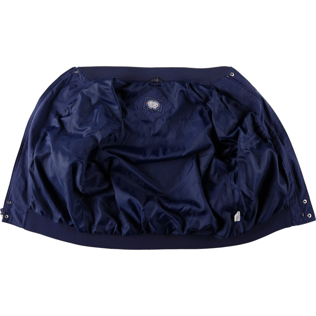 80s-90'S KNIGHTS BRIDGE Derby Jacket Cup Shoulder Jacket Men's XL equivalent polyester navy blue type Vintage Second Hand