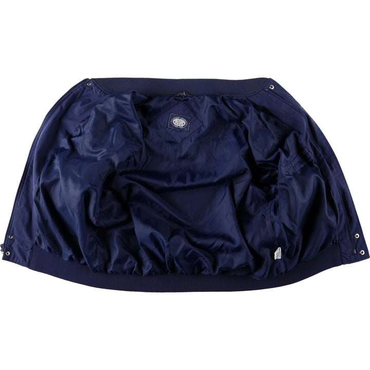 80s-90'S KNIGHTS BRIDGE Derby Jacket Cup Shoulder Jacket Men's XL equivalent polyester navy blue type Vintage Second Hand