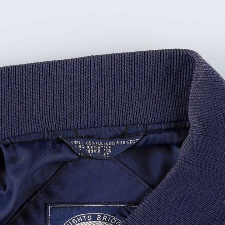 80s-90'S KNIGHTS BRIDGE Derby Jacket Cup Shoulder Jacket Men's XL equivalent polyester navy blue type Vintage Second Hand