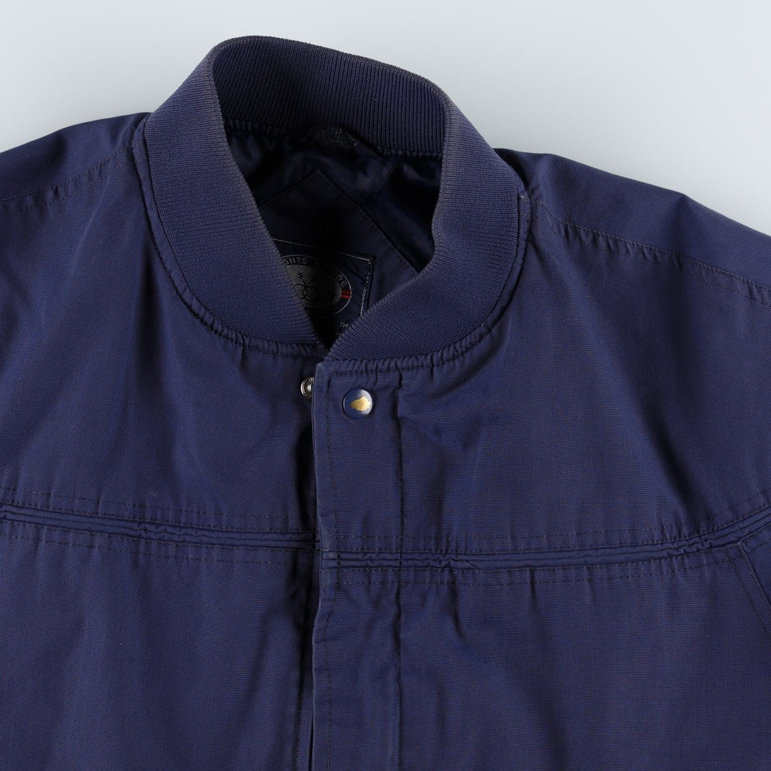 80s-90'S KNIGHTS BRIDGE Derby Jacket Cup Shoulder Jacket Men's XL equivalent polyester navy blue type Vintage Second Hand