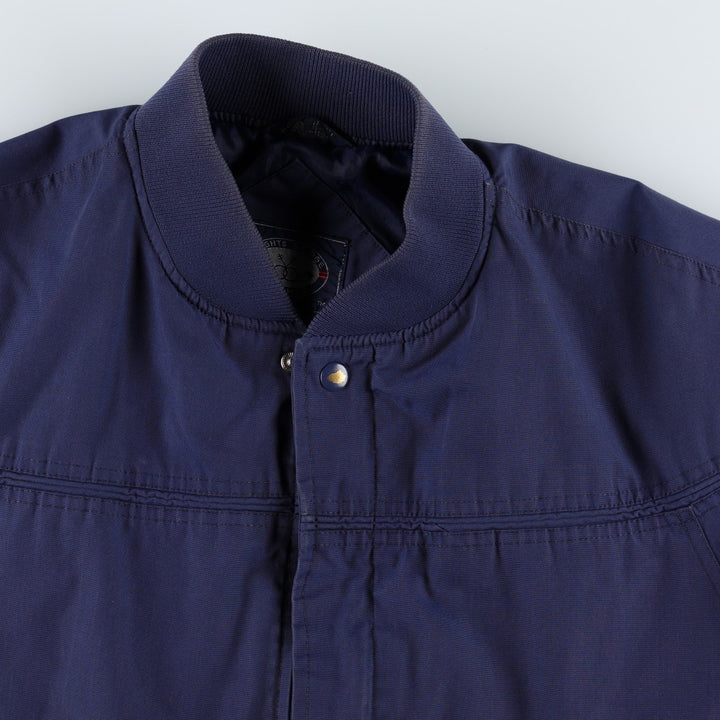 80s-90'S KNIGHTS BRIDGE Derby Jacket Cup Shoulder Jacket Men's XL equivalent polyester navy blue type Vintage Second Hand