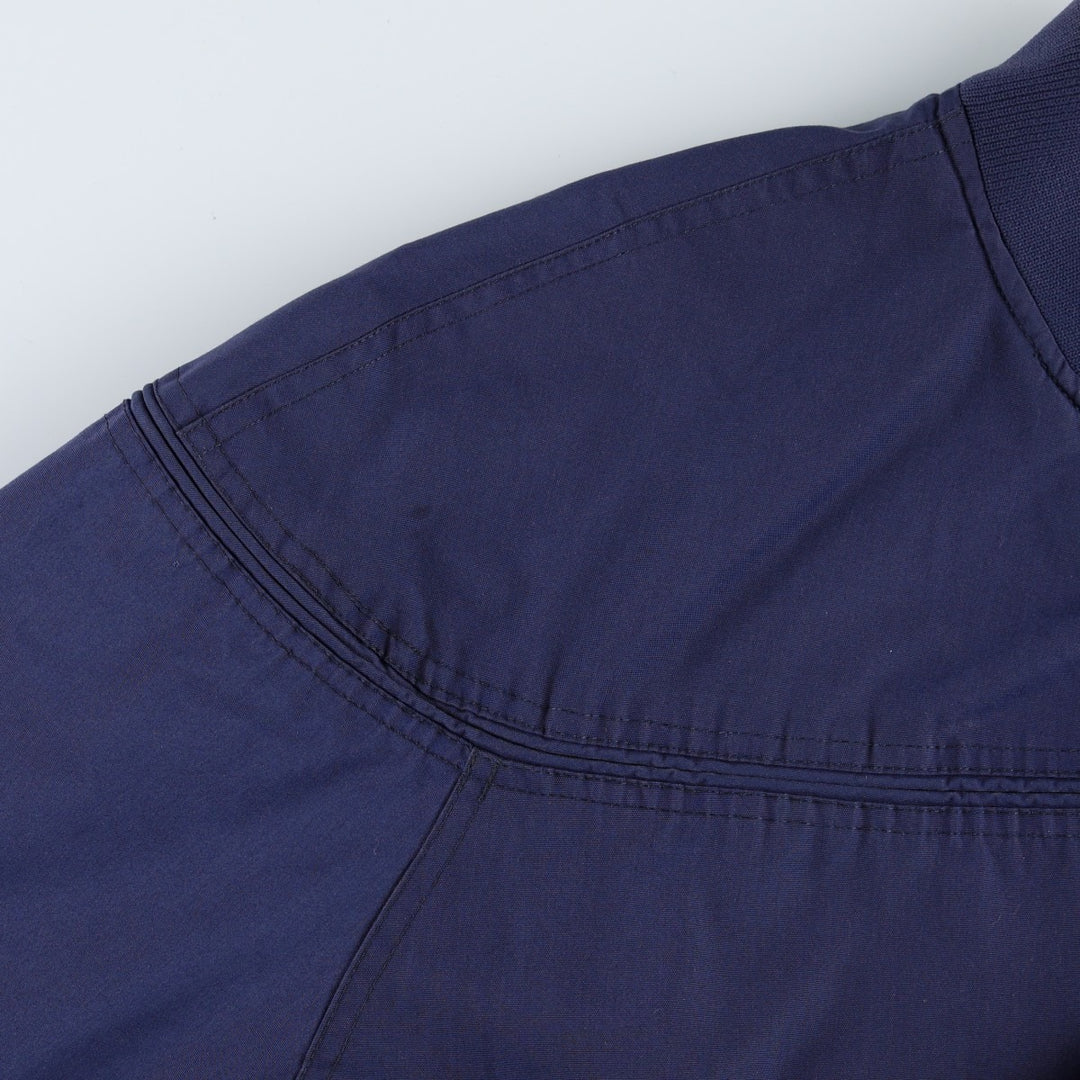 80s-90'S KNIGHTS BRIDGE Derby Jacket Cup Shoulder Jacket Men's XL equivalent polyester navy blue type Vintage Second Hand