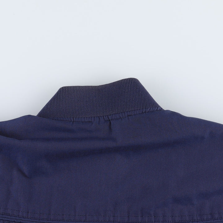 80s-90'S KNIGHTS BRIDGE Derby Jacket Cup Shoulder Jacket Men's XL equivalent polyester navy blue type Vintage Second Hand