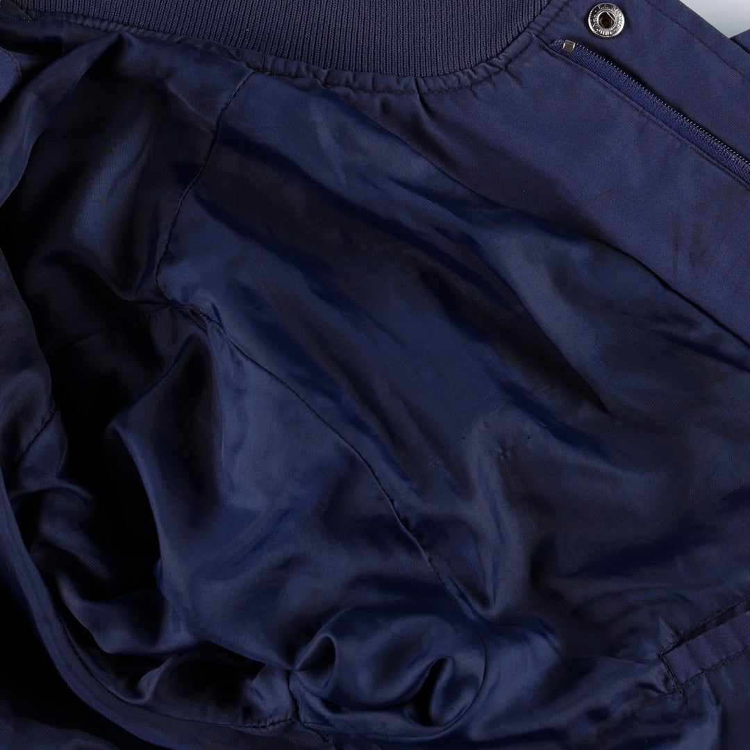 80s-90'S KNIGHTS BRIDGE Derby Jacket Cup Shoulder Jacket Men's XL equivalent polyester navy blue type Vintage Second Hand