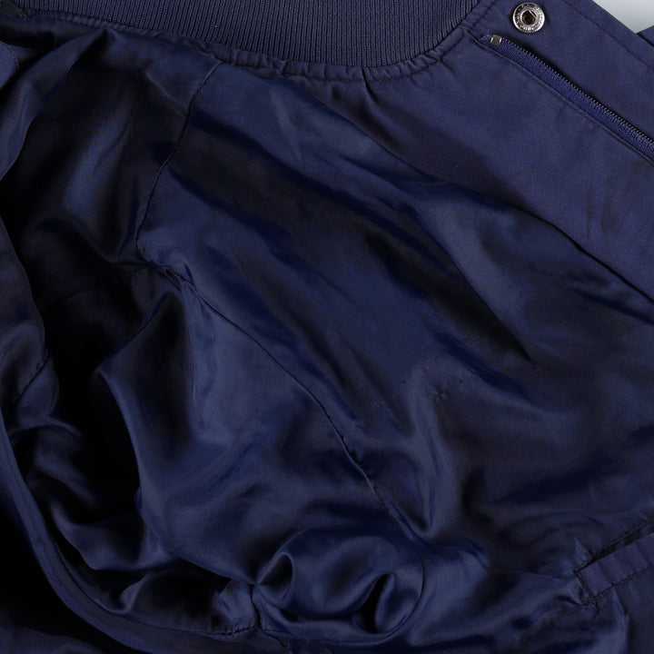 80s-90'S KNIGHTS BRIDGE Derby Jacket Cup Shoulder Jacket Men's XL equivalent polyester navy blue type Vintage Second Hand