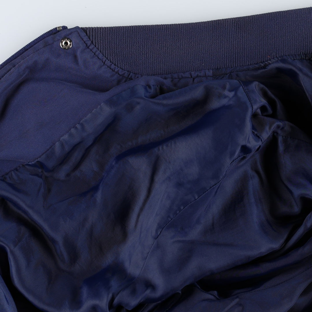 80s-90'S KNIGHTS BRIDGE Derby Jacket Cup Shoulder Jacket Men's XL equivalent polyester navy blue type Vintage Second Hand
