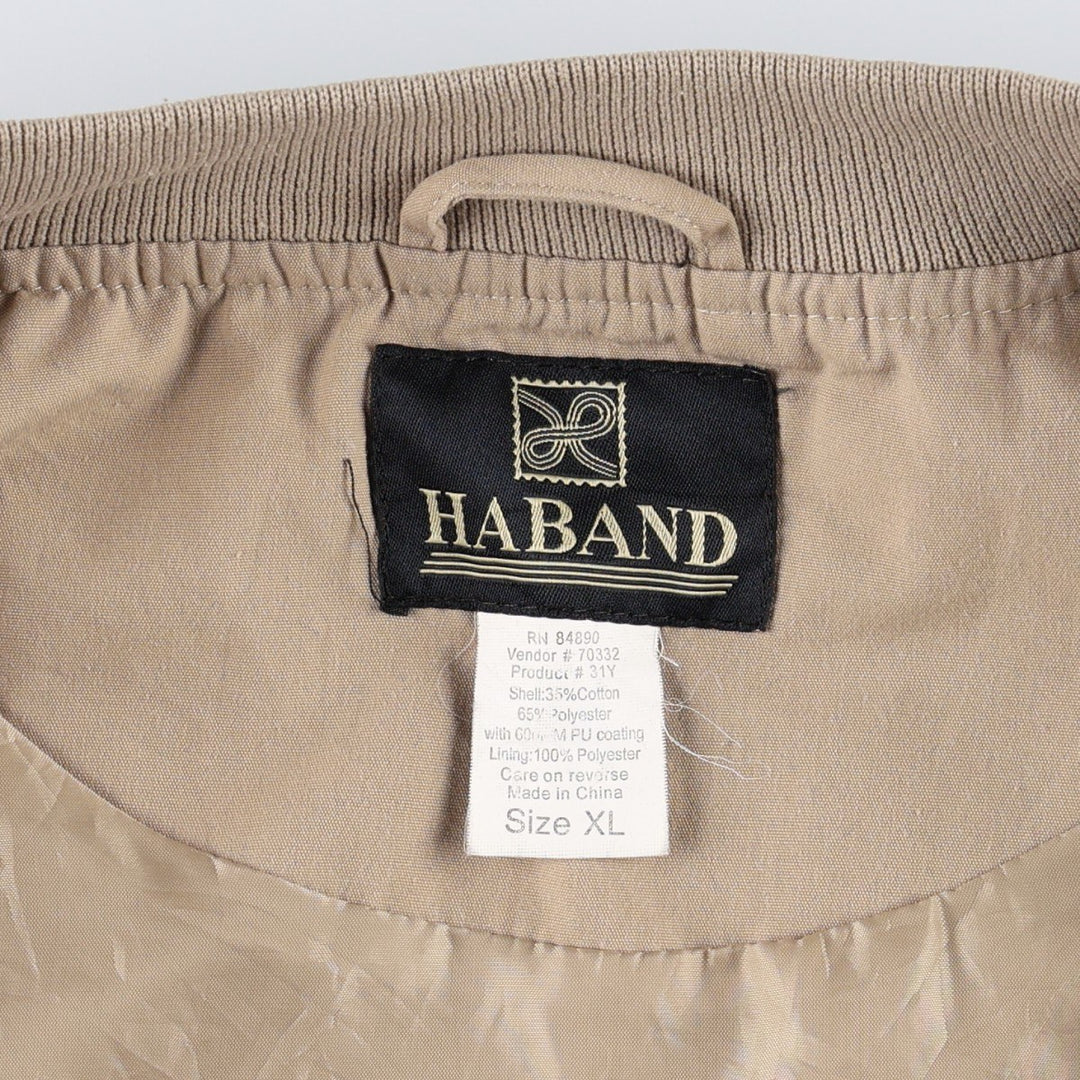 90s~00'S HABAND Derby Jacket Cup Shoulder Jacket Men's XL cotton Beige type Vintage Second Hand