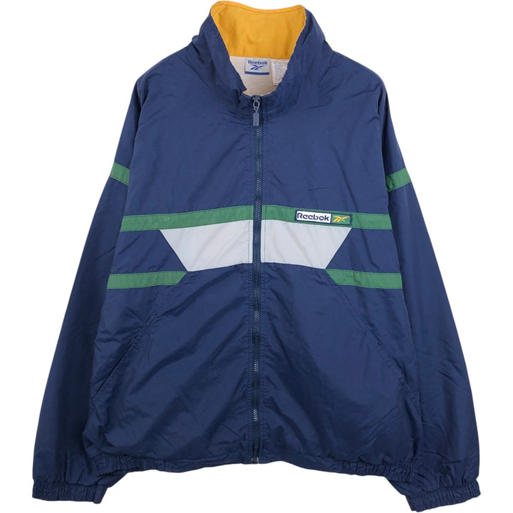 00s~ Reebok nylon jacket, men's XL size Nylon navy blue type Vintage Second Hand