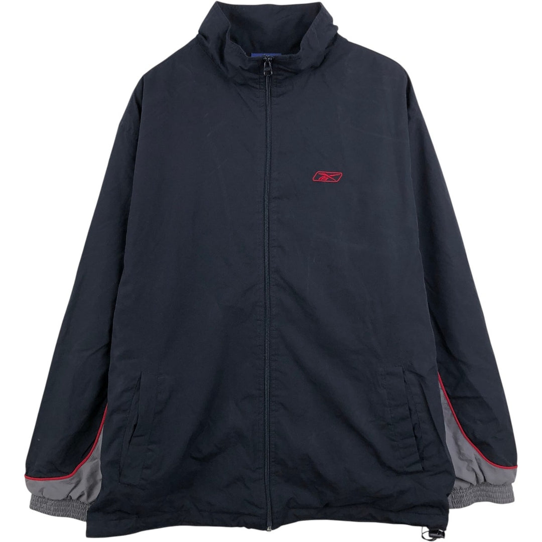 00s~ Reebok Windbreaker Men's L size cotton black type Vintage Second Hand