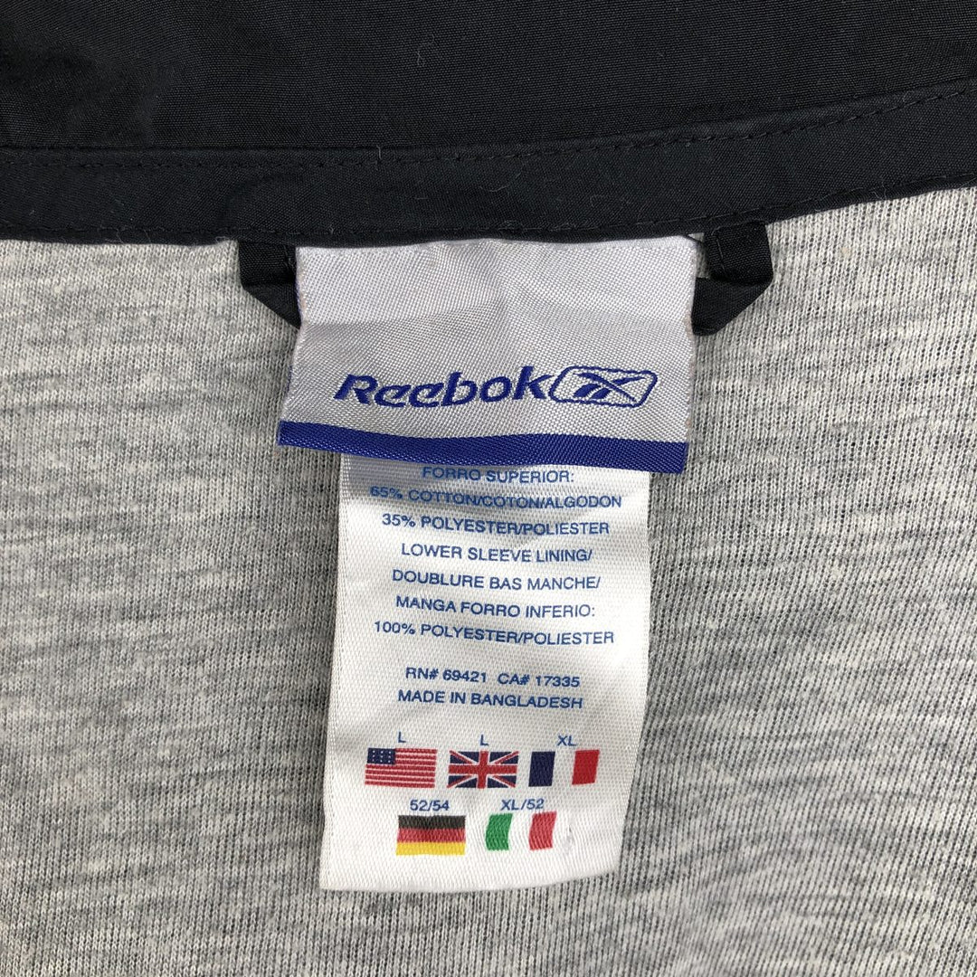 00s~ Reebok Windbreaker Men's L size cotton black type Vintage Second Hand