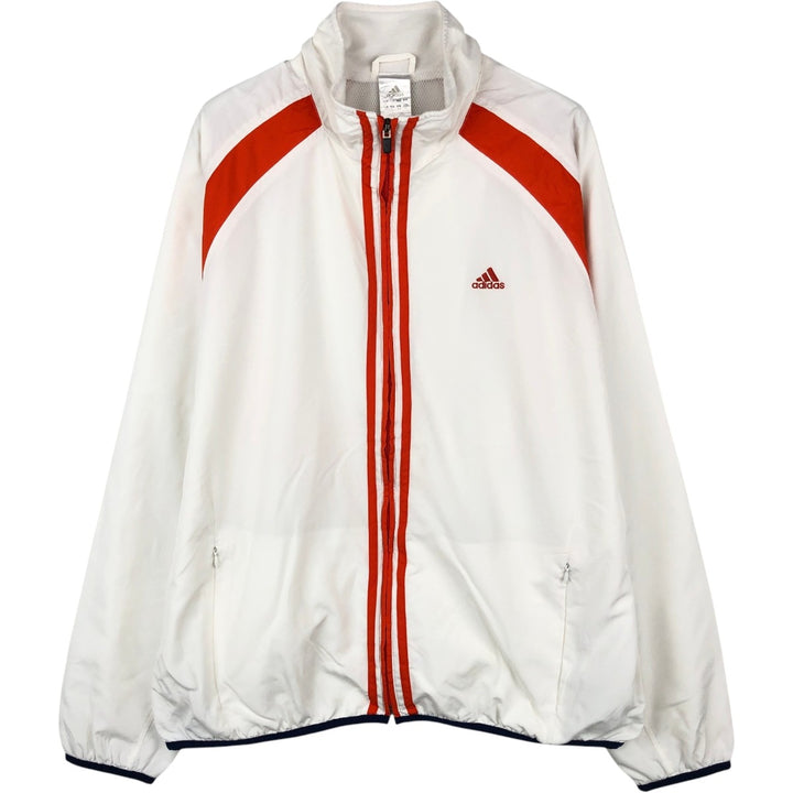 00'S adidas windbreaker, men's size L polyester white type Vintage Second Hand