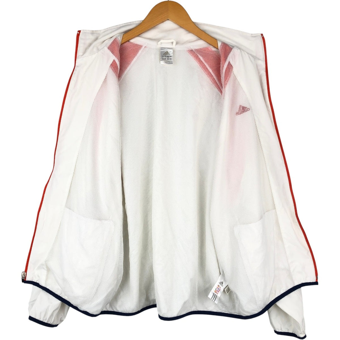 00'S adidas windbreaker, men's size L polyester white type Vintage Second Hand