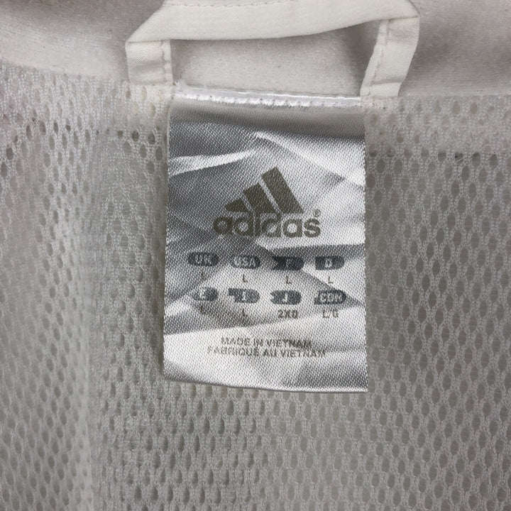 00'S adidas windbreaker, men's size L polyester white type Vintage Second Hand