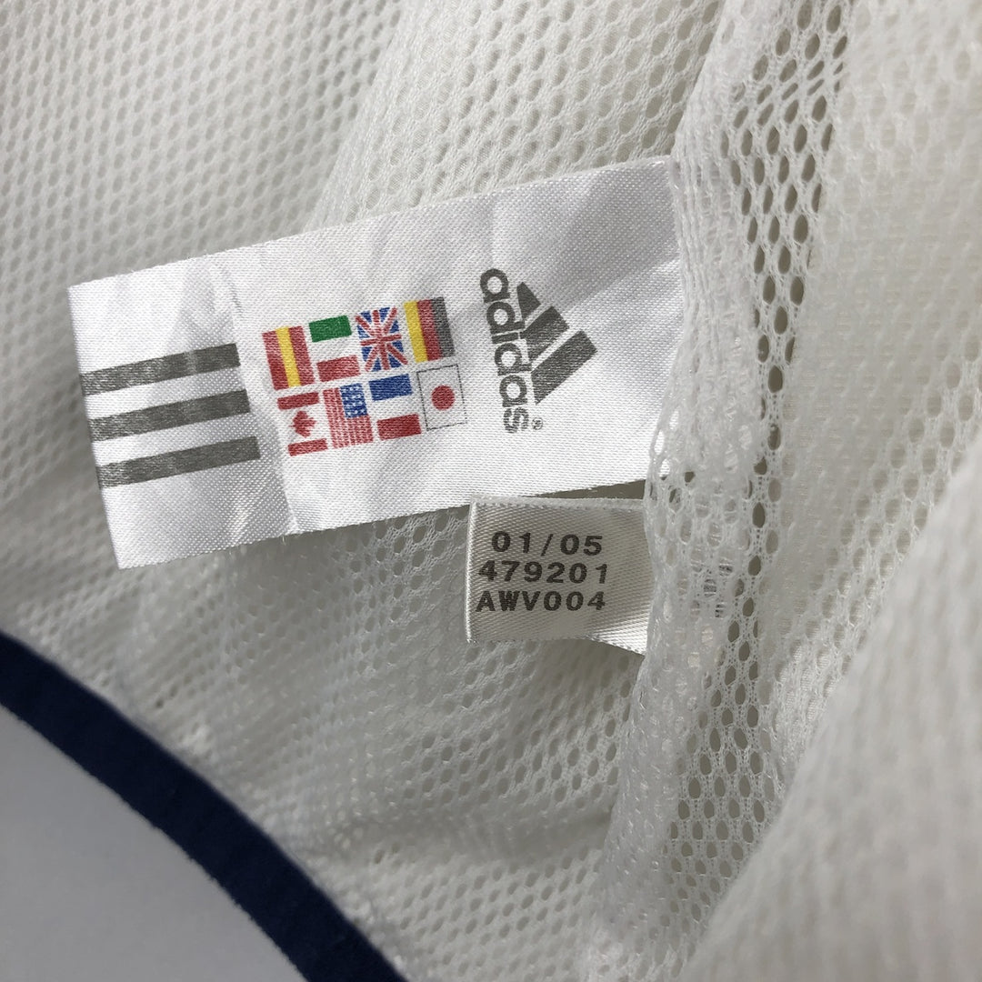 00'S adidas windbreaker, men's size L polyester white type Vintage Second Hand