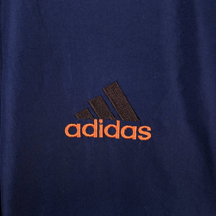 Vintage 90'S Adidas hooded windbreaker, size L, men's polyester navy blue type Vintage Second Hand