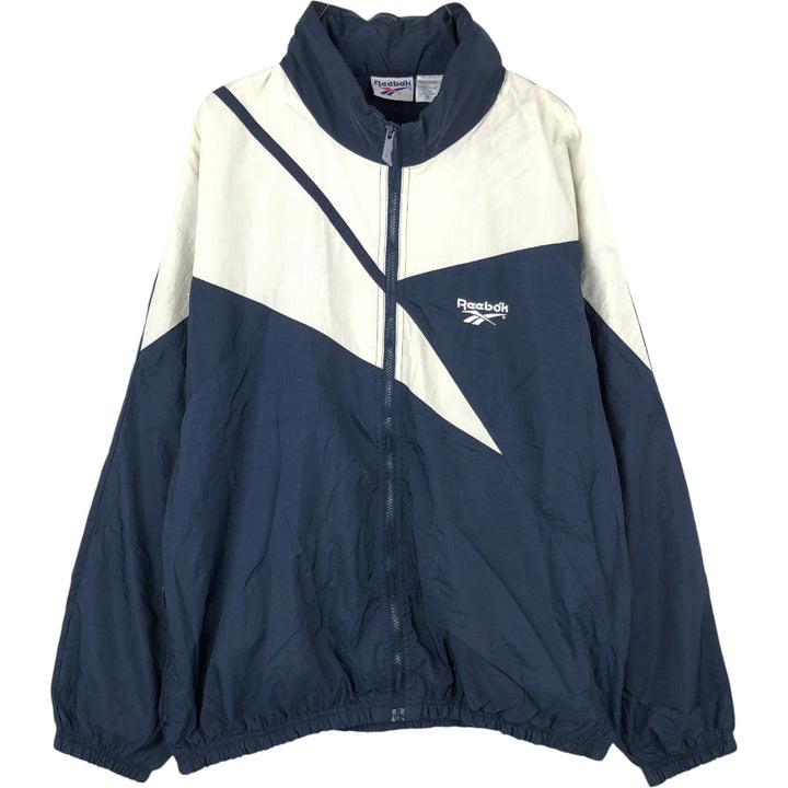 90'S Reebok nylon jacket, men's XL size, vintage Nylon navy blue type Vintage Second Hand