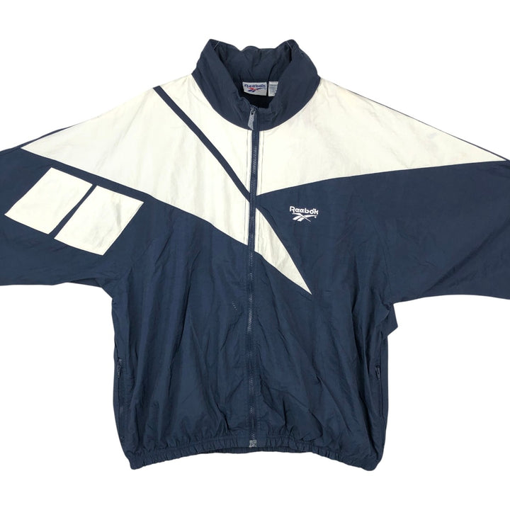 90'S Reebok nylon jacket, men's XL size, vintage Nylon navy blue type Vintage Second Hand