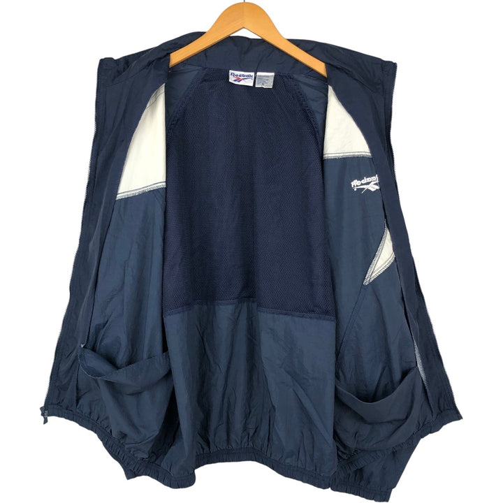 90'S Reebok nylon jacket, men's XL size, vintage Nylon navy blue type Vintage Second Hand