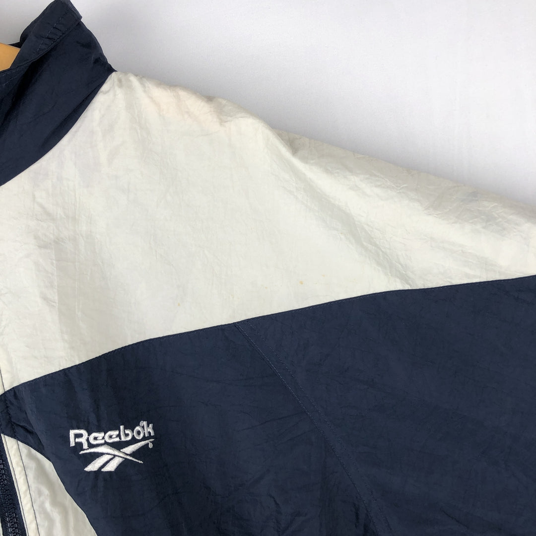90'S Reebok nylon jacket, men's XL size, vintage Nylon navy blue type Vintage Second Hand