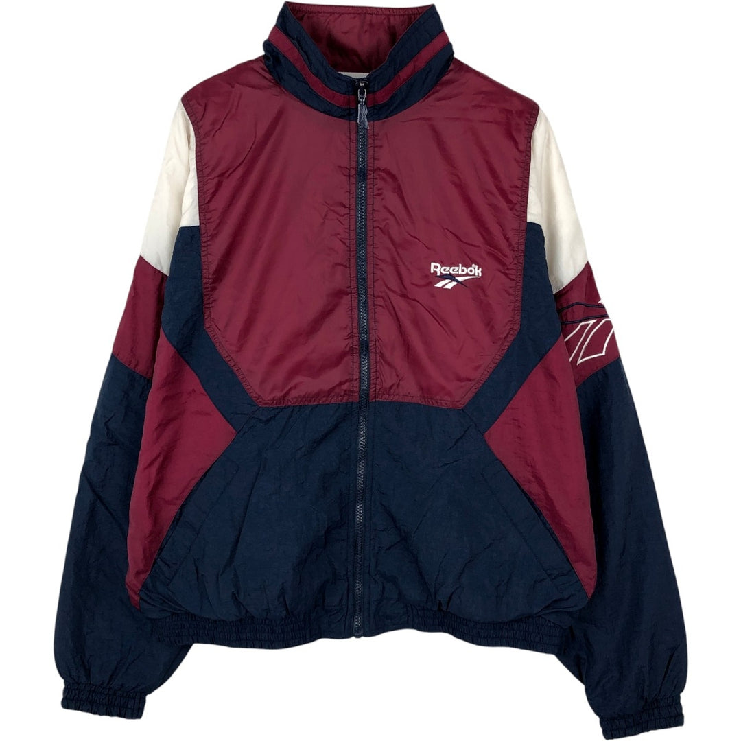 Reebok nylon jacket, men's size XL (approx.) Nylon burgundy type Vintage Second Hand