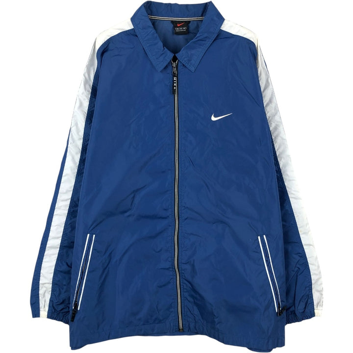90'S Nike collared windbreaker, men's size XL equivalent, vintage. polyester blue type Vintage Second Hand
