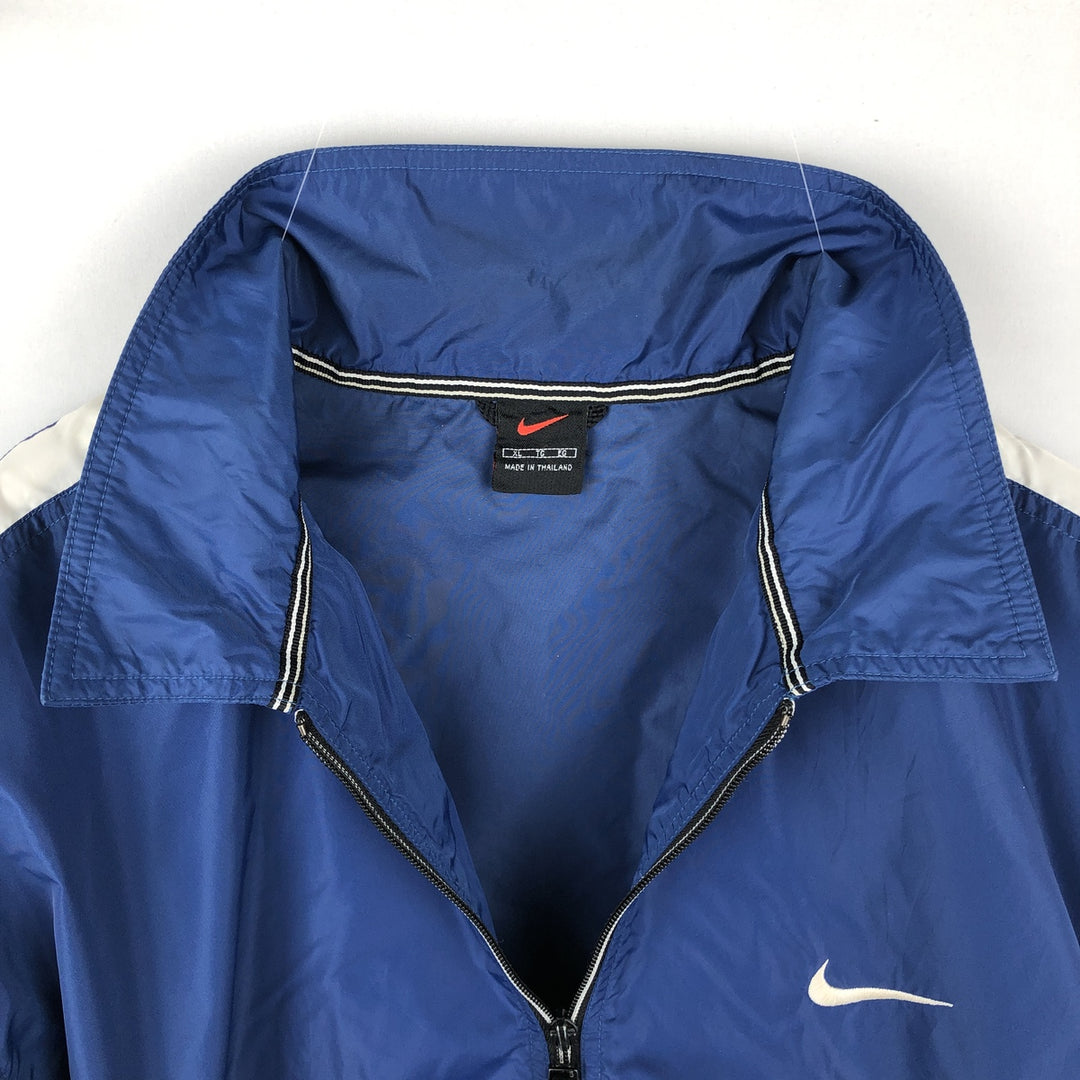 90'S Nike collared windbreaker, men's size XL equivalent, vintage. polyester blue type Vintage Second Hand