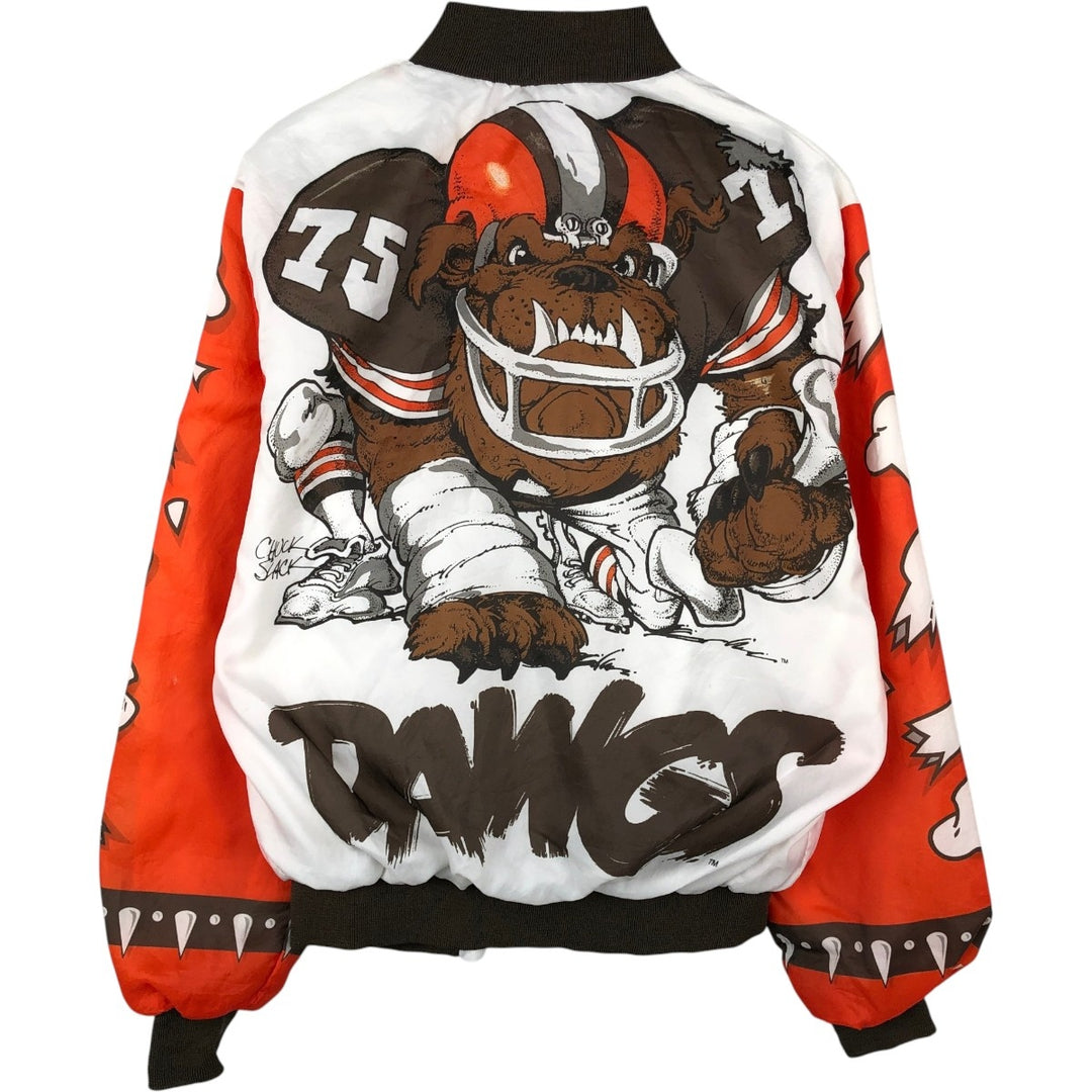 80s-90'S Chalk Line NFL Cleveland Browns Windbreaker, Made in USA, Men's Size M (approx.) polyester white type Vintage Second Hand
