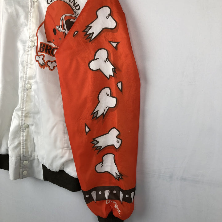 80s-90'S Chalk Line NFL Cleveland Browns Windbreaker, Made in USA, Men's Size M (approx.) polyester white type Vintage Second Hand
