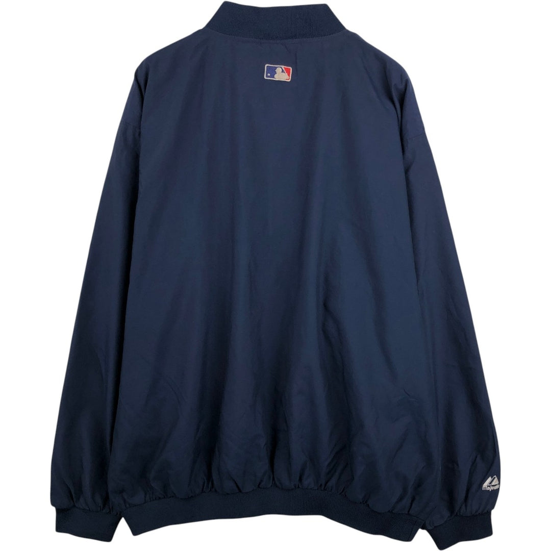 90s-00'S Majestic MLB New York Yankees Half-Zip Warm-Up Pullover, Men's Size XL (Equivalent), Vintage polyester navy blue type Vintage Second Hand