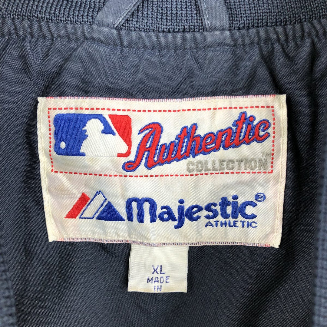 90s-00'S Majestic MLB New York Yankees Half-Zip Warm-Up Pullover, Men's Size XL (Equivalent), Vintage polyester navy blue type Vintage Second Hand